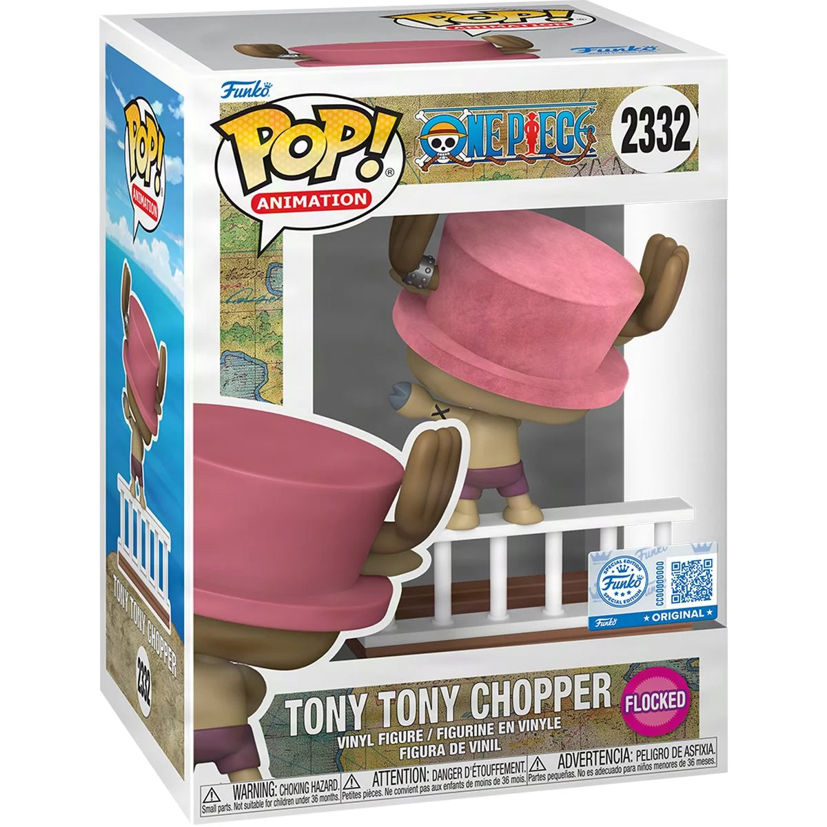 One Piece Straw Hat Pirates Tony Tony Chopper Flocked Funko Pop! Vinyl Figure #2332 - Entertainment Earth Exclusive